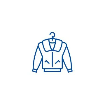 Jacket line icon concept. Jacket flat vector symbol, sign, outline illustration Stock Illustration