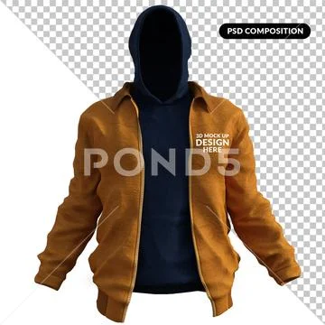 Jacket mock up 3d illustration Modello PSD