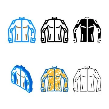 Jacket motorcycle color icon vector variety イラスト素材