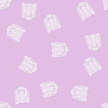 Jacket motorcycle line seamless pattern Stock Illustration