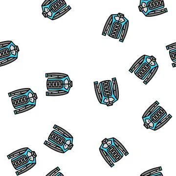 Jacket motorcycle vector seamless pattern Illustrazione stock