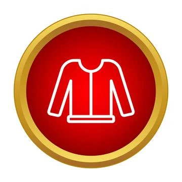 Jacket or coat icon in red circle 库存插图