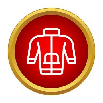 Jacket outerwear clothes icon on red circle Stock Illustration