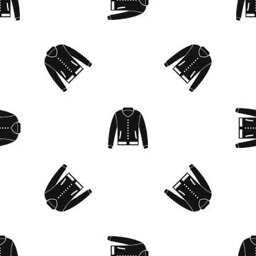 Jacket pattern seamless black Stock Illustration