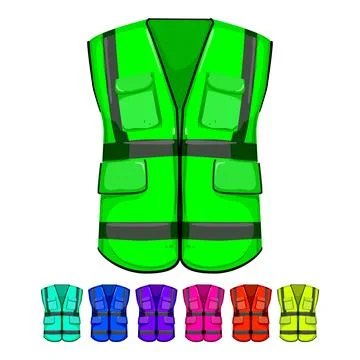 Jacket safe vest cartoon vector graphic Stock Illustration