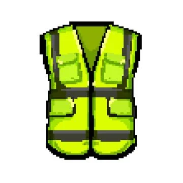 Jacket safe vest pixel art vector illustration Stock Illustration