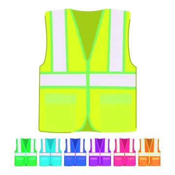 Jacket safety vest vector cartoon graphic Stock Illustration