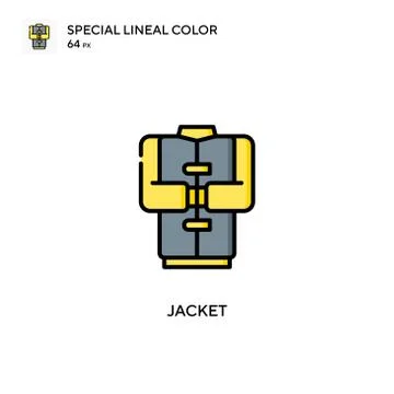 Jacket Special lineal color icon. Illustration symbol design template for web Illustrazione stock