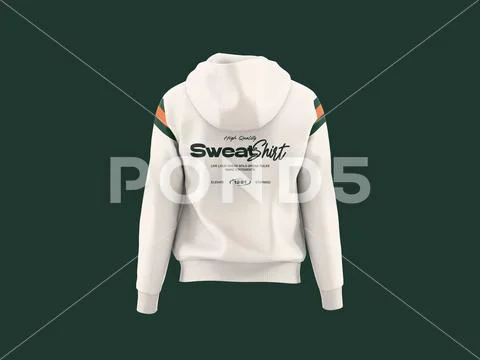 Jacket Sweatshirt Hoodie Mockup Back View PSD Template