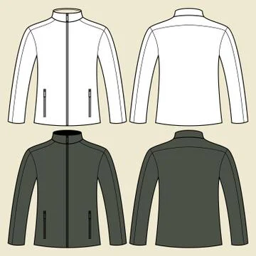 Jacket template - front and back Stock Illustration