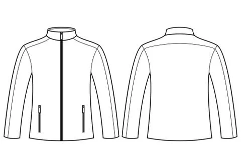 Jacket template - front and back Stock Illustration