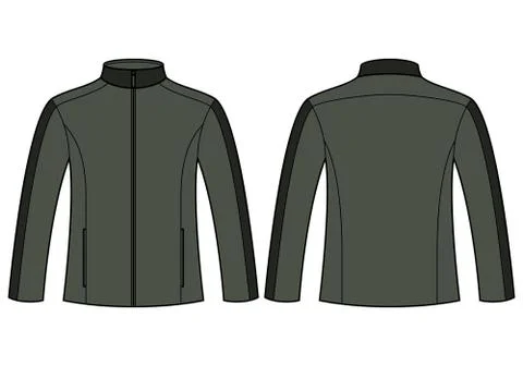 Jacket template - front and back Stock Illustration