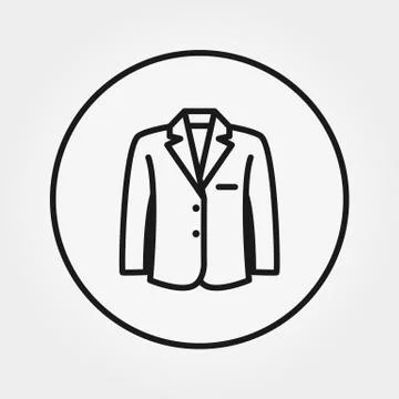Jacket. Universal Icon. Vector. Editable Thin line. Stock Illustration