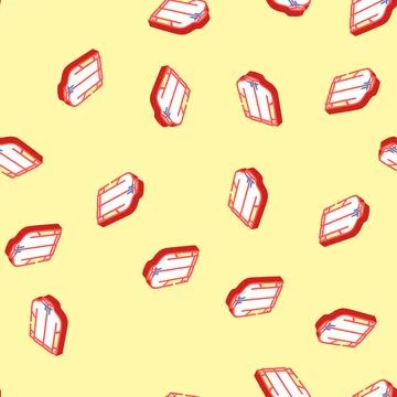 Jacket waterproof running accessories isometric icon seamless pattern Illustrazione stock