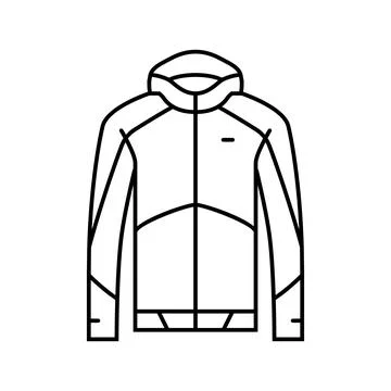 Jacket waterproof running accessories line icon vector illustration 스톡 일러스트