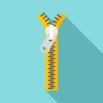 Jacket zipper icon, flat style Stockillustratie