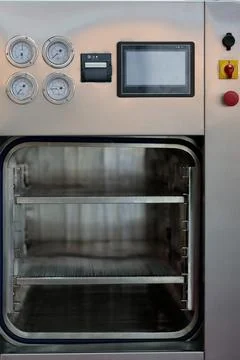 Jacketed rectangular chamber autoclave machine Stock Photos