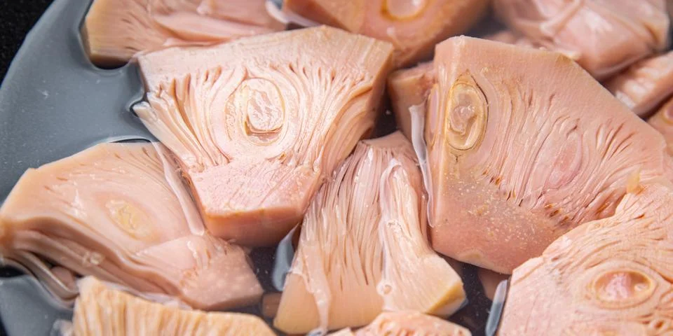 Jackfruit canned fruit breadfruit fresh tasty healthy eating cooking appeti.. Stock Photos