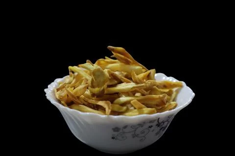 Jackfruit chips are a fried snack in Kerala. Also known as Chakka Chips, th.. Stock Photos
