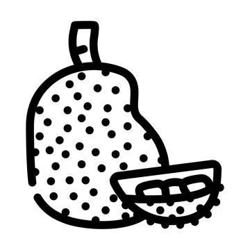 Jackfruit fruit line icon vector illustration Stock Illustration
