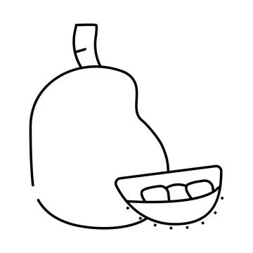 Jackfruit fruit line icon vector illustration Stock Illustration