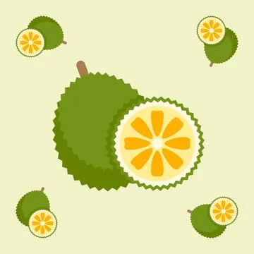 Jackfruit fruit seamless for pattern fabric, simple jackfruit fruit cute re.. Stock-Illustration