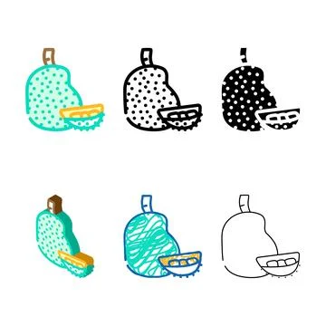 Jackfruit fruit variations color icon vector Stock Illustration