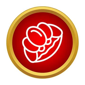 Jackfruit icon red circle golden frame Stock-Illustration
