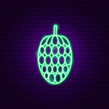 Jackfruit Neon Sign Stock Illustration