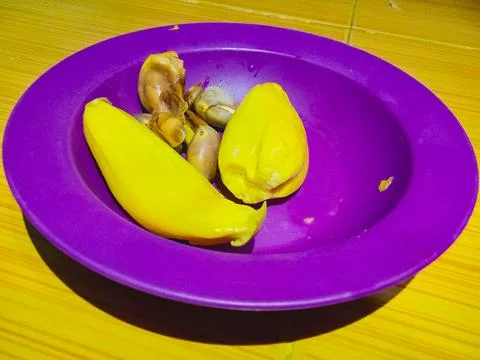 Jackfruit on the plate Stock Photos
