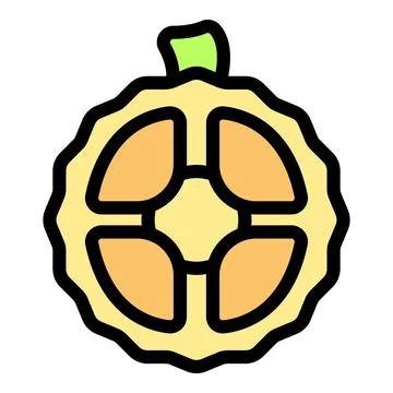 Jackfruit showing ripe edible arils icon vector outline Stock Illustration