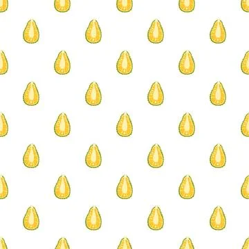 Jackfruit tropical fruit flat seamless pattern illustration Stockillustratie