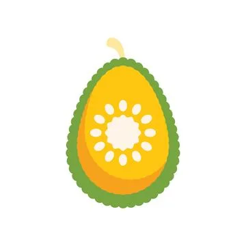 Jackfruit tropical fruit showing seeds and rind illustration Stock Illustration