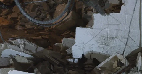 Jackhammer and wall 2 Vídeos de archivo 89853998