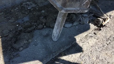 Jackhammer Breaking Up Concrete  Видео 77487683