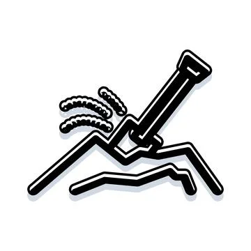 Jackhammer breaking concrete surface with vibrations Stock Illustration