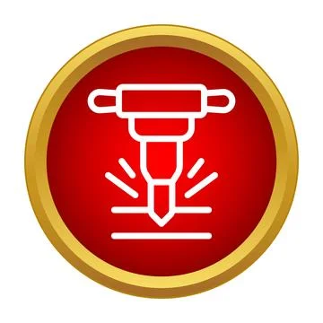 Jackhammer breaking ground demolition icon engineering work Stock Illustration