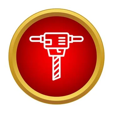 Jackhammer breaking tool construction icon 库存插图