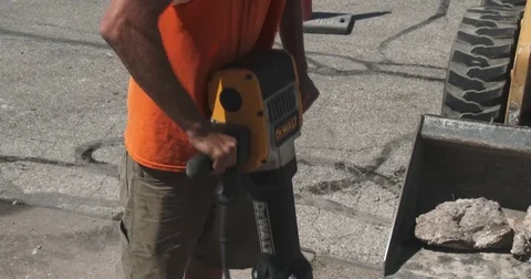Jackhammer - Close up of Hands Stock Footage 78584749