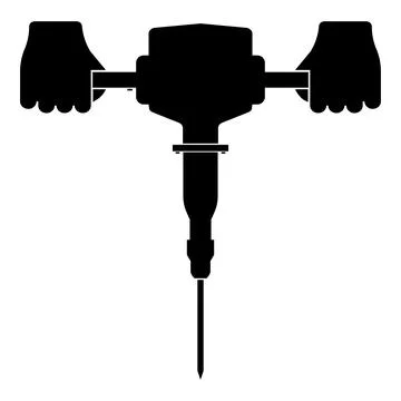 Jackhammer in hand holding power tool use Arm using electric instrument icon  Stock Illustration