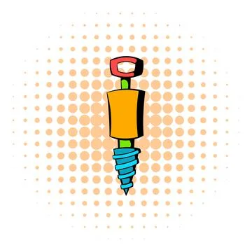 Jackhammer icon, comics style Stock Illustration