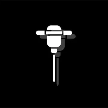 Jackhammer icon flat Illustrazione stock