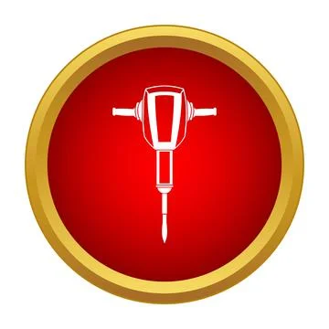 Jackhammer icon representing construction and demolition work Stock Illustration