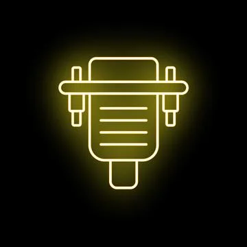 Jackhammer machine working icon neon glow Stock Illustration