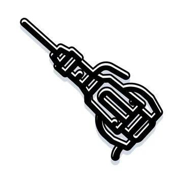 Jackhammer outlining construction power tool demolishing concept Stock Illustration