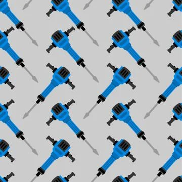 Jackhammer pattern seamless. Road worker tool background. vector texture Illustrazione stock