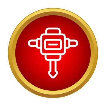 Jackhammer pneumatic drill demolition tool icon design イラスト素材