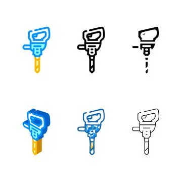 Jackhammer tool color icon vector edition color Stock Illustration