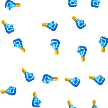 Jackhammer tool isometric icon seamless pattern color Stock Illustration