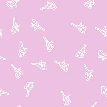 Jackhammer tool line vector seamless pattern black Stock Illustration